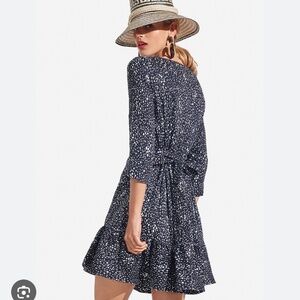 NEW Persifor Poppy Dress Reverse Drip Drop in Jet Size S